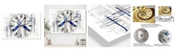 Designart the Blue Moose - Oars Oversized Cottage 3 Panels Wall Clock - 38" x 38" x 1"